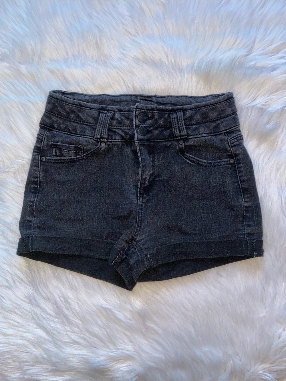 Blue Spice black denim shorts womens juniors size 3 black jean short high rise